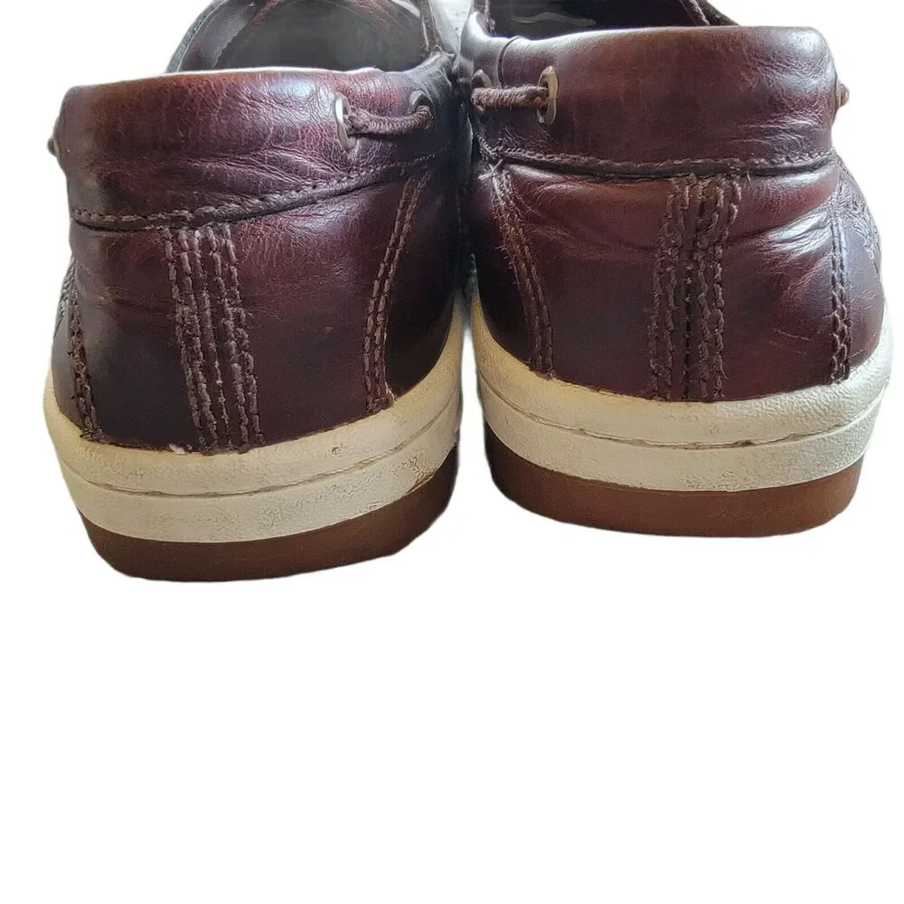 TIMBERLAND 2 Eye Boat Shoes‎ Burgundy Leather Deck Shoes 10.5